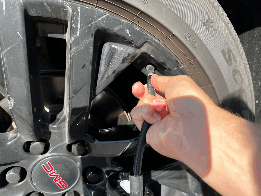 Rescue Air Pump charging via USB-C cable before glove box storage